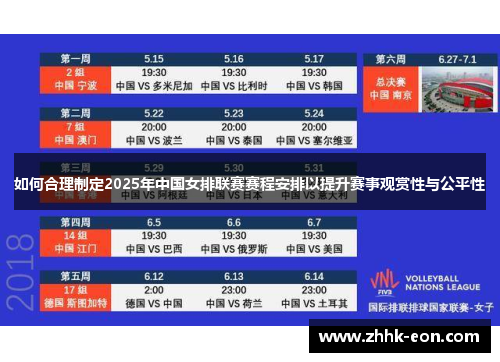 如何合理制定2025年中国女排联赛赛程安排以提升赛事观赏性与公平性